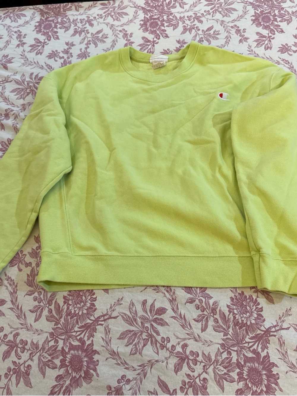 Champion Neon Green Reverse Weave Sweatshirt